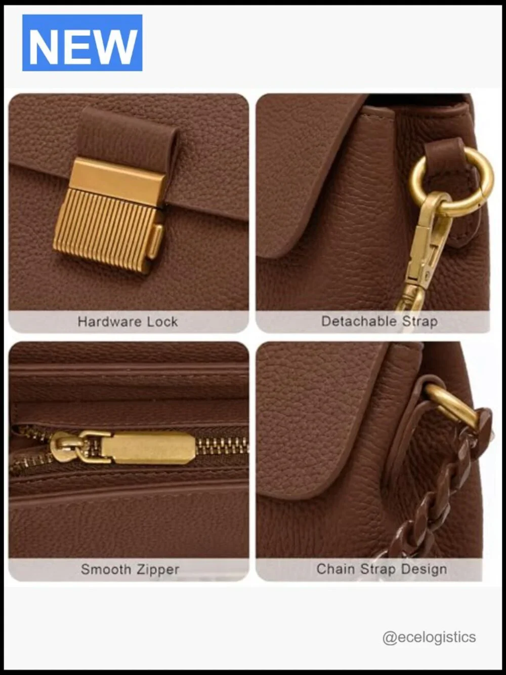 Genuine Leather Top Handle Crossbody Satchel with Shoulder Strap